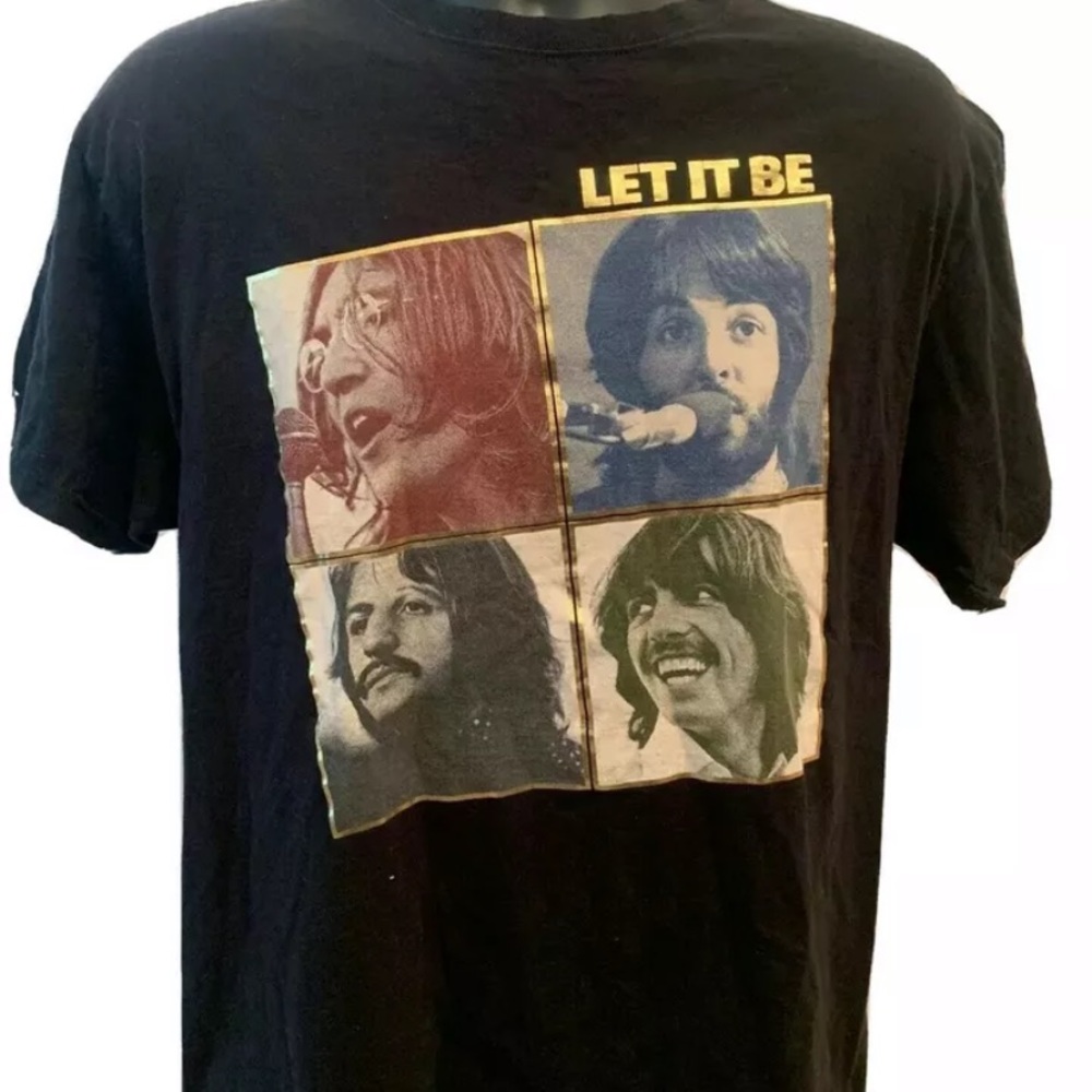 The Beatles Black “Let It Be” 2011 Band T Shirt L